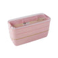 3-Layer Stackable Bento Box Japanese Lunch Box Kit with Spoon & Fork