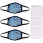 3-Pack: Adult Cotton Reusable Face Masks with 10 Filters