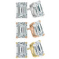 3-Pack Emerald Cut Crystal Stud Earrings Set by Elements of Love