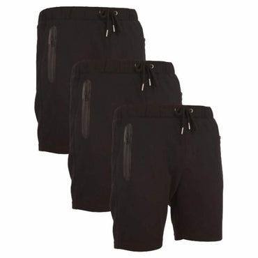 3-Pack: Men's French Terry Shorts with Zippered Pockets