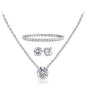 3-Pack: Round Cut Pendant With Round Cut Bracelet And Studs Set