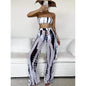 3-Pack: Tie Dye Bandeau Bikini Swimsuit & Cover Up Pants