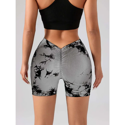 3 Pack Tie Dye High Waisted Workout Shorts