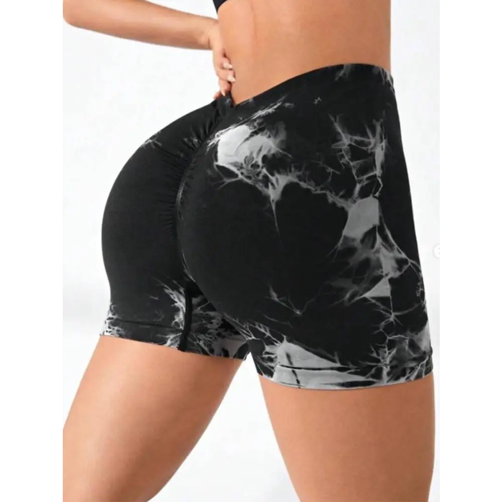 3 Pack Tie Dye High Waisted Workout Shorts