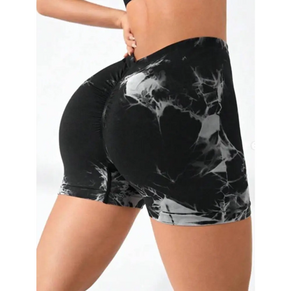 3 Pack Tie Dye High Waisted Workout Shorts