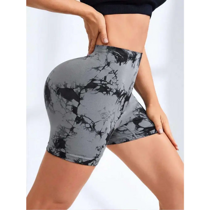 3 Pack Tie Dye High Waisted Workout Shorts
