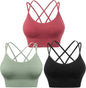 3-Pack: Women's Padded Spaghetti Strap Crisscross Bra