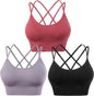 3-Pack: Women's Padded Spaghetti Strap Crisscross Bra