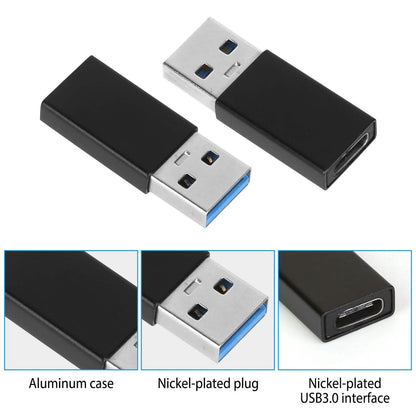 3-Packs: USB Type-C Male to USB A 3.0 OTG Male Port Converter