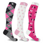 3-Pair: Breast Cancer Awareness Knee High Compression Socks