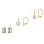 3-Pair Set: Women's Leverback Earrings