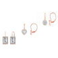 3-Pair Set: Women's Leverback Earrings