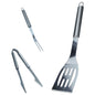 3-Piece: Heavy-Duty BBQ Grilling Stainless Steel Spatula Fork and Tongs
