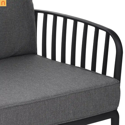 Outdoor Conversation Set Plastic Black Gray Cushion 3 Piece Seats 2