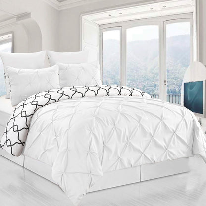 3-Piece Set: Reversible Premium Pintuck Duvet Cover and Shams
