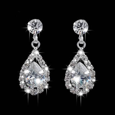 3-Piece: Women's Diamond Cubic Zirconia Necklace Earrings Set