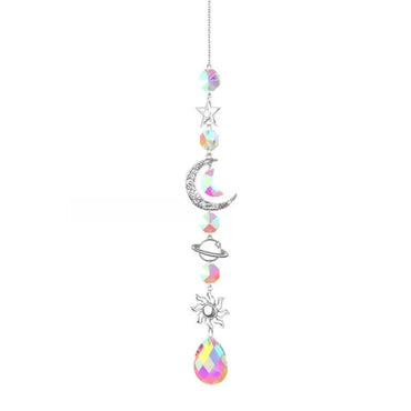 3-Pieces: Crystal Wind Chime Pendant Catcher Diamond Prisms