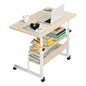 3-Tier Height Adjustable Laptop Desk with Rolling Wheels