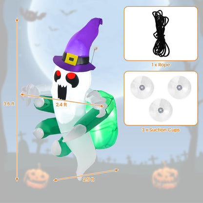 3.6 FT Halloween Inflatable Ghost Broke Out from Window