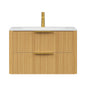 Nuvia Luxury 30/36-Inch Sintered Stone Floating Bathroom Vanity With Sink (SAK70429)