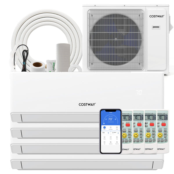 30000 BTU 4 Zone 23 SEER2 Mini Split Air Conditioner Wifi Enabled with Heat Pump