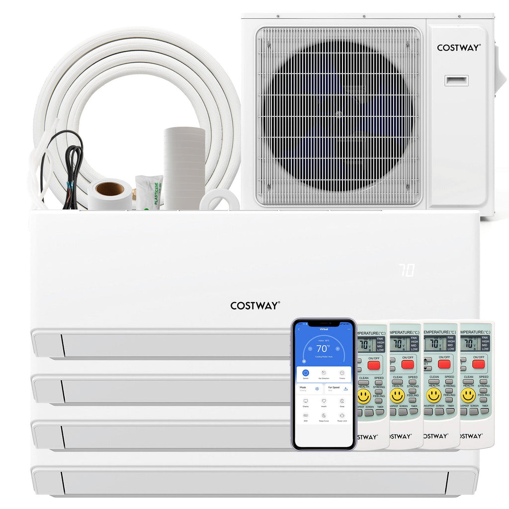 30000 BTU 4 Zone 23 SEER2 Mini Split Air Conditioner Wifi Enabled with Heat Pump