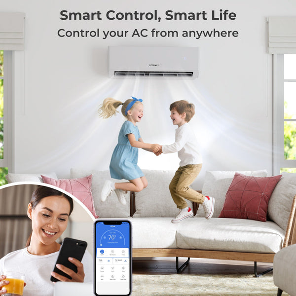 30000 BTU 4 Zone 23 SEER2 Mini Split Air Conditioner Wifi Enabled with Heat Pump