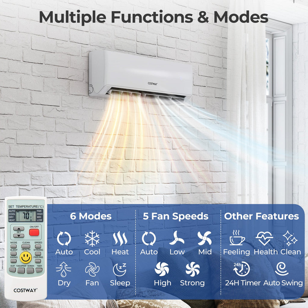 30000 BTU 4 Zone 23 SEER2 Mini Split Air Conditioner Wifi Enabled with Heat Pump