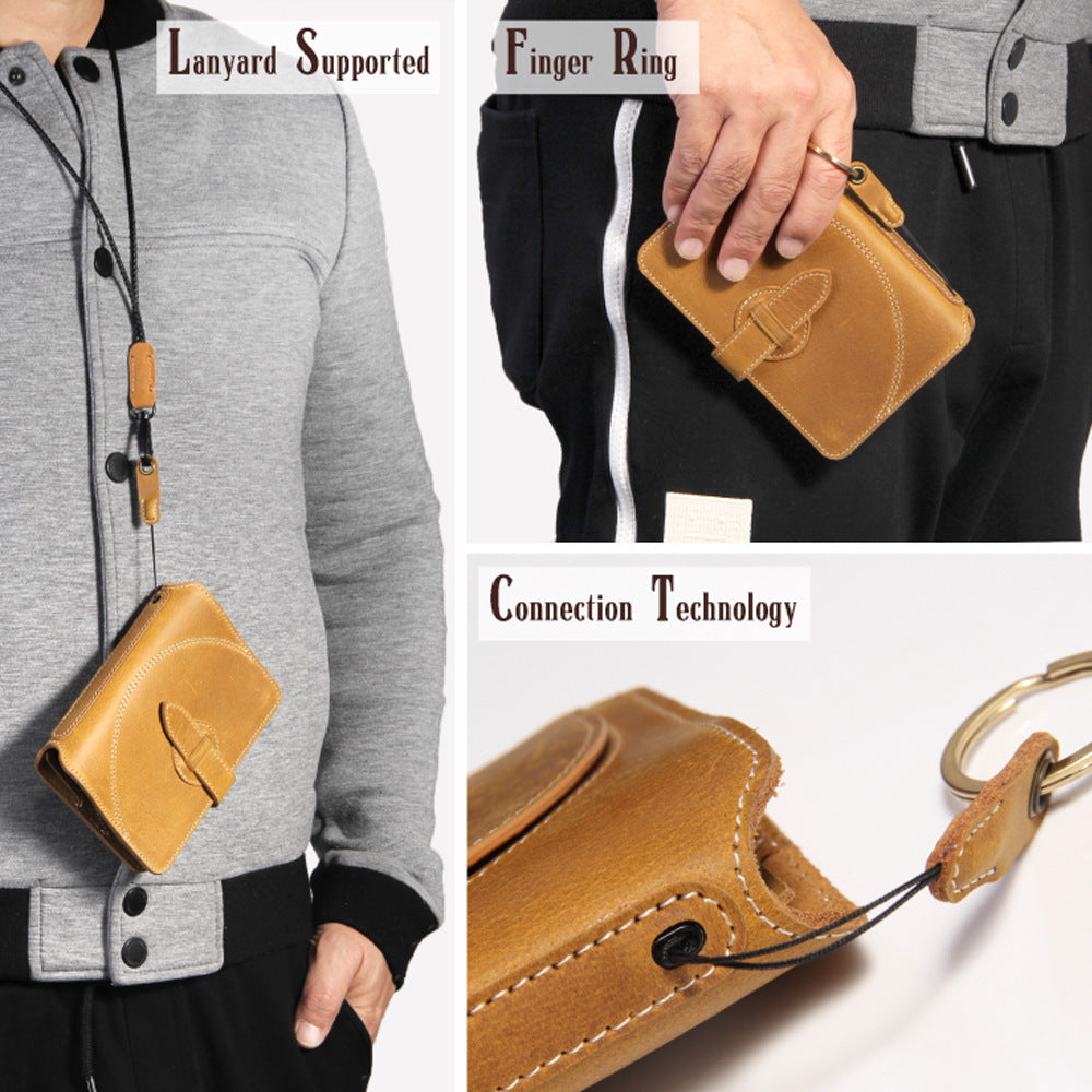 Genuine Leather Passport Holder Multi-functional ID Card Case