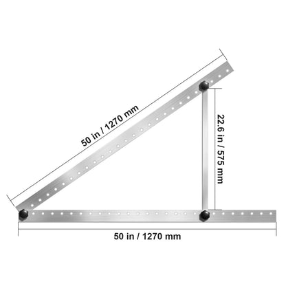 50-Inch Solar Panel Mount Brackets 0 - 90° Adjustable Tilt Mount Brackets