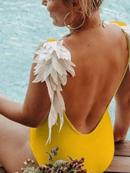 Backless Wide Strap Parent-Child Swimwear