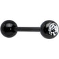 14G Gem Black Anodized Titanium Barbell Tongue Ring