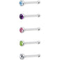 20G Stainless Steel CZ Nose Bone Pack Set