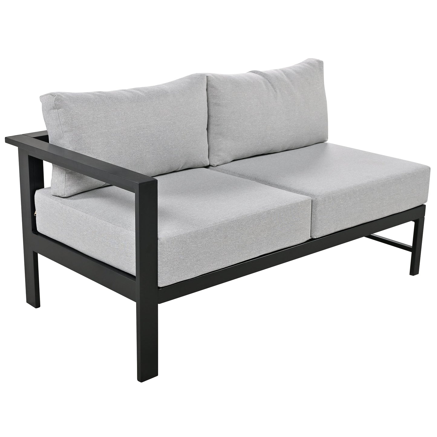 Outdoor Sectional Set Iron Gray U-Shape Seats 5 to 6 5.9 In Cushion