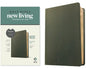 NLT Personal Size Giant Print Bible, Filament Enabled (Genuine Leather, Olive Green, Red Letter) - Leather