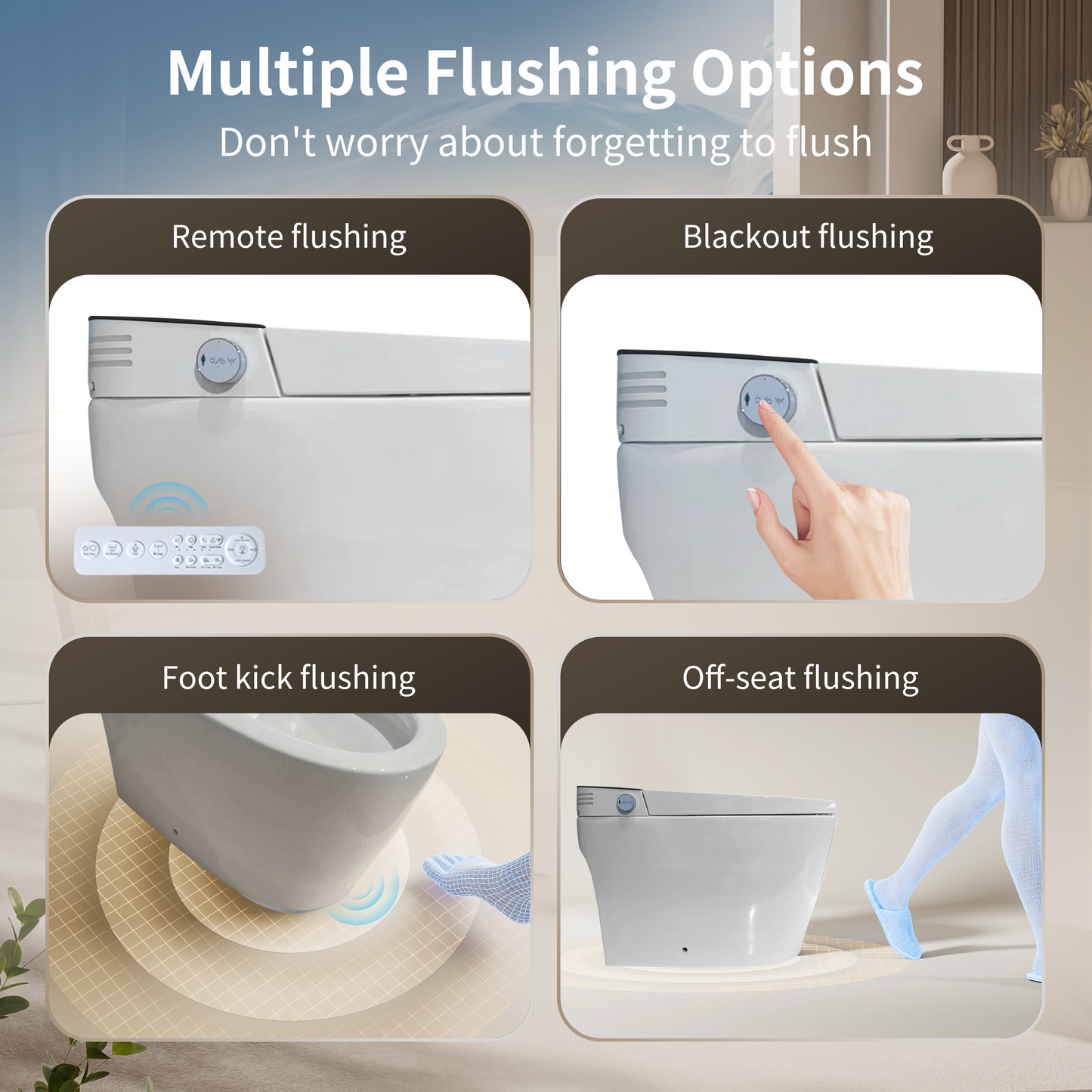 Tankless Smart Toilet With Bidet Built In, One-piece Bidet Toilet Seat, Auto ...
