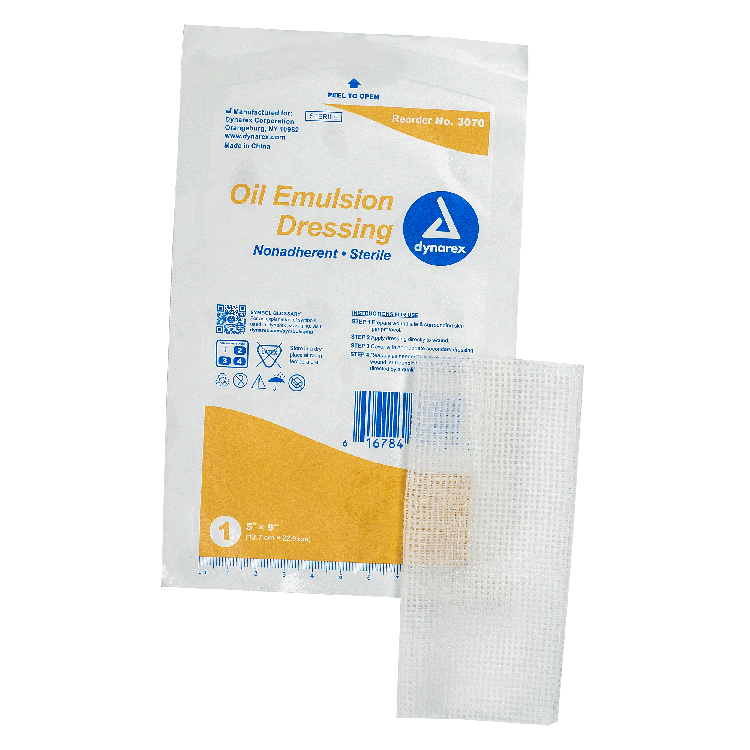 Dynarex Oil Emulsion Dressing, 5" x 9", 12ea/bx 6bxs/cs (72 Count)