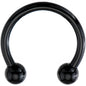 14G 1/2 Black Electroplate Horseshoe Circular Barbell