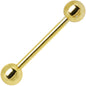 Gold Electro Titanium Barbell Tongue Ring