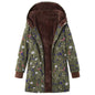Retro flower print plus size hooded jacket top