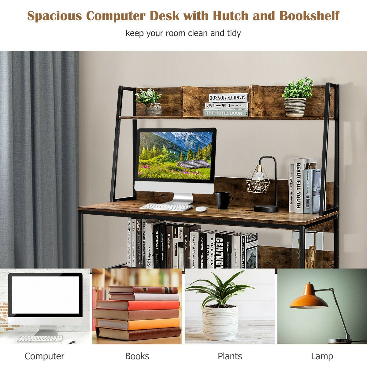 47-Inch Computer Desk Writing Study Table Workstation