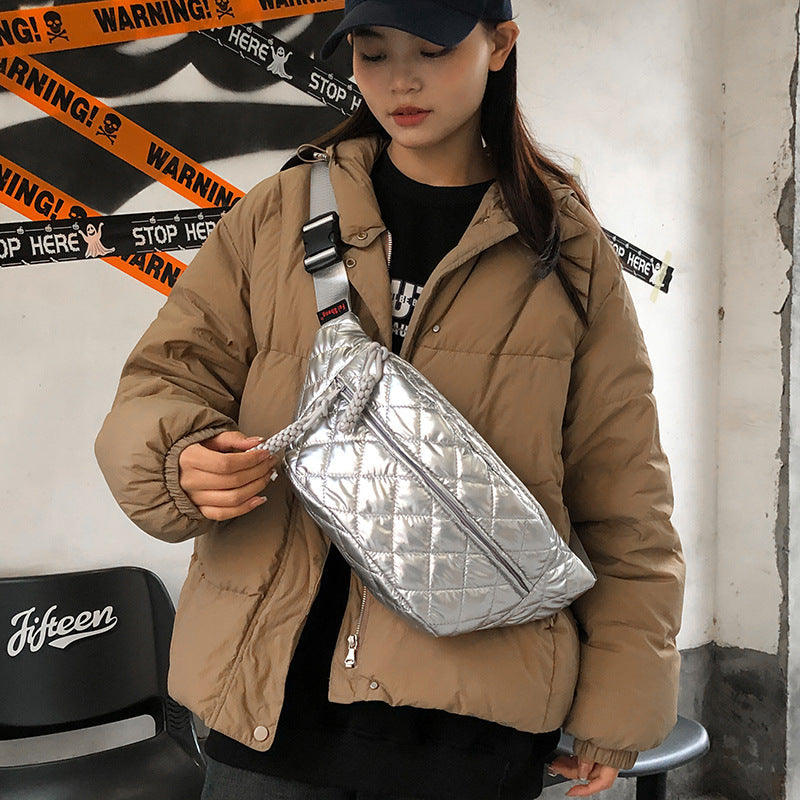 Womens Waist Large-Capacity Cotton Jacket-Style Crossbody Bag