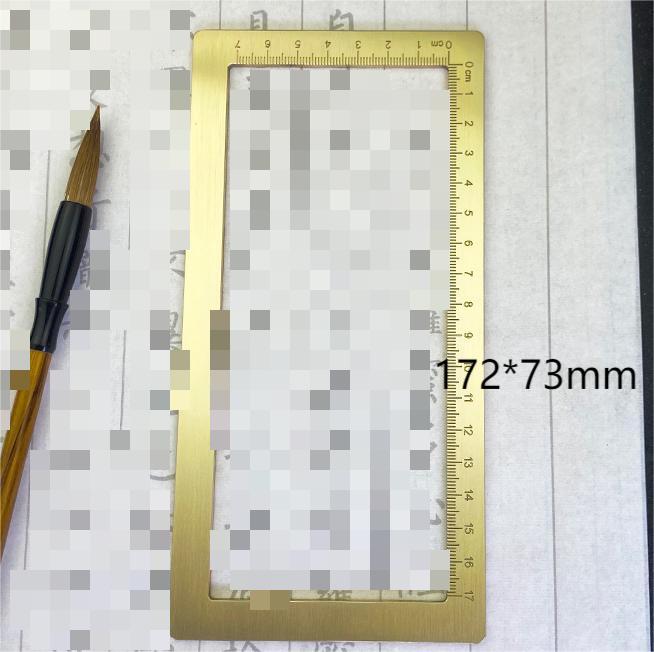 Brass Calligraphy Weight Brush and Paper Scale