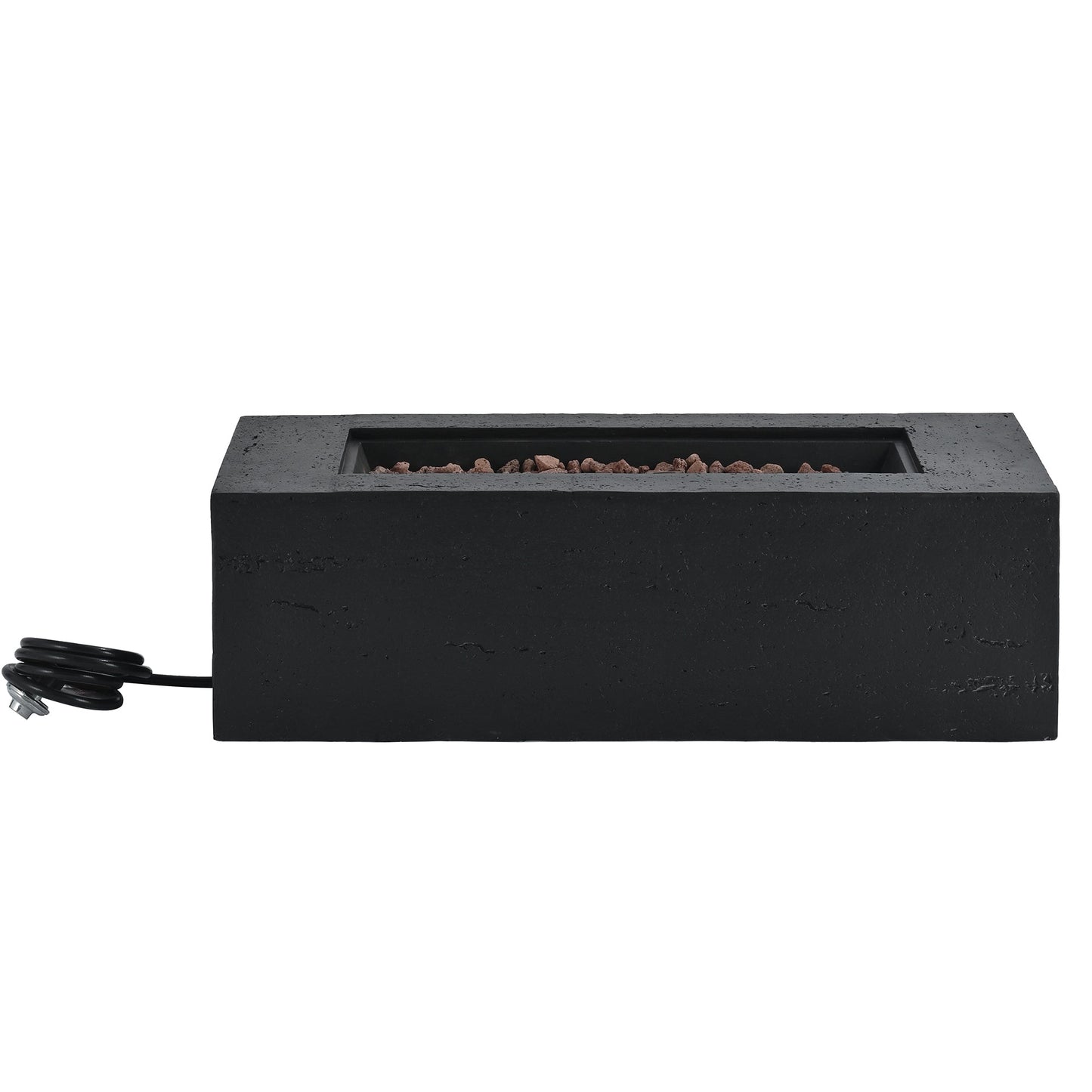 Rectangular Propane Fire Pit 40000 BTU 41.9" Black Gray MGO