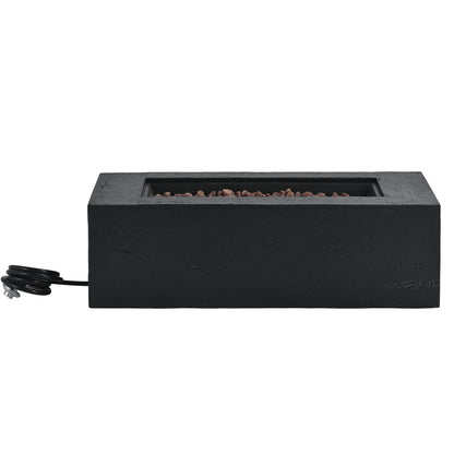 Rectangular Propane Fire Pit 40000 BTU 41.9" Black Gray MGO