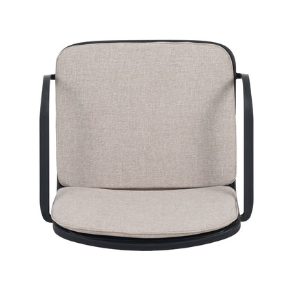 Outdoor Chat Set Polypropylene Black Beige Cushion 3 Piece Loveseat