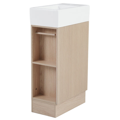 18.6' Bathroom Vanity with Sink, Bathroom Vanity Cabinet with Two-tier Shelf,...