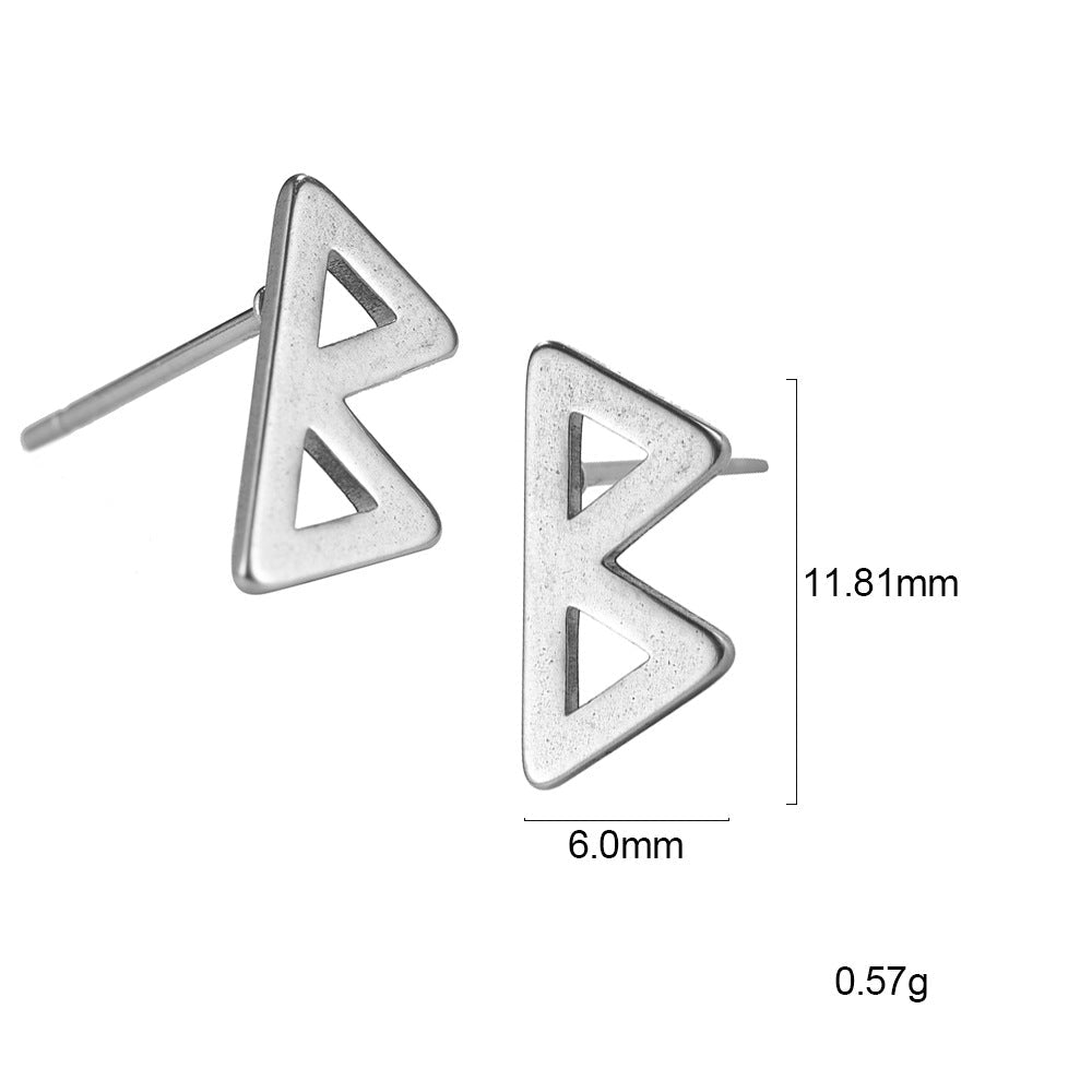 Nordic Rune Letter Earrings Made Of Stainless Steel