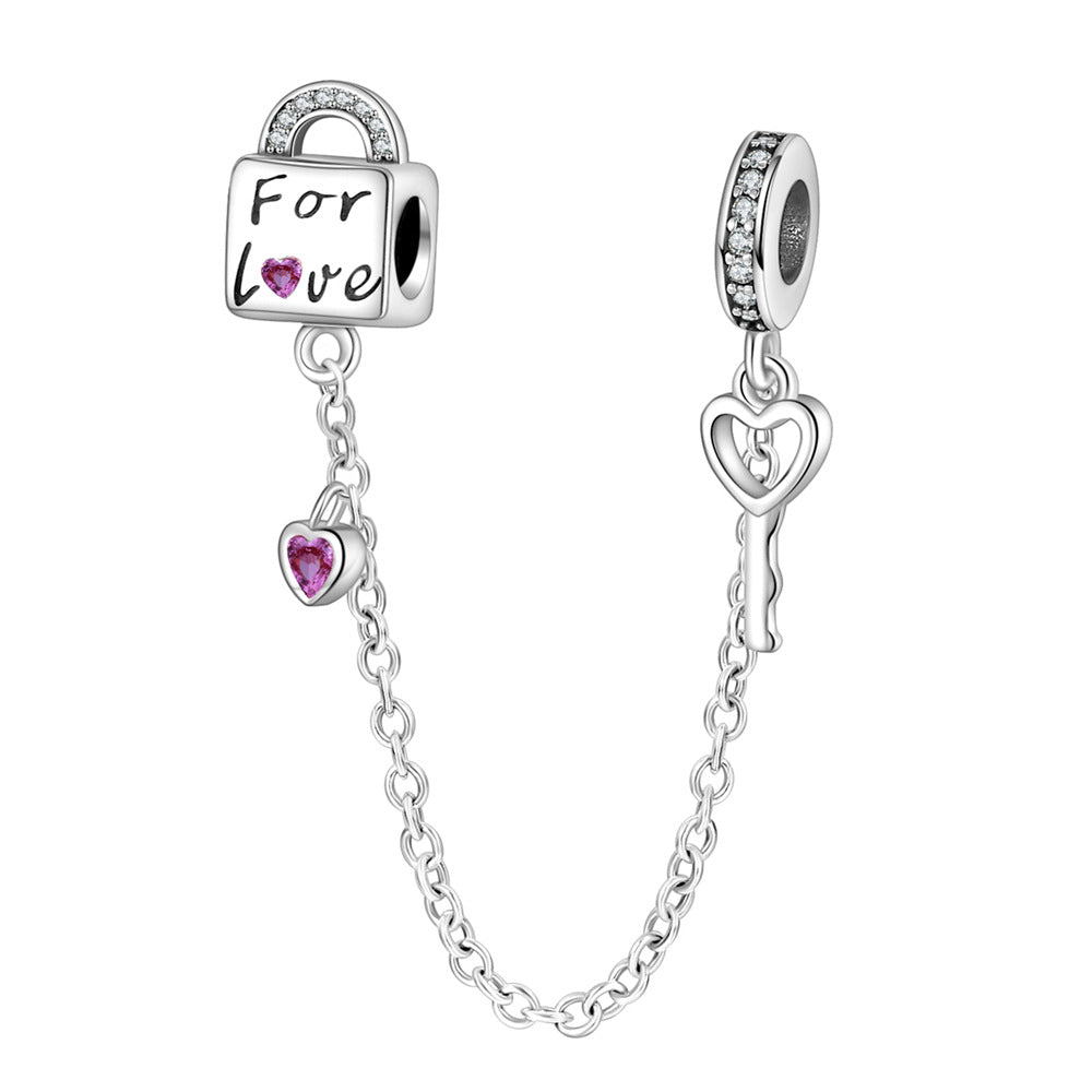 Retro Heart Lock Key Pendant Accessory