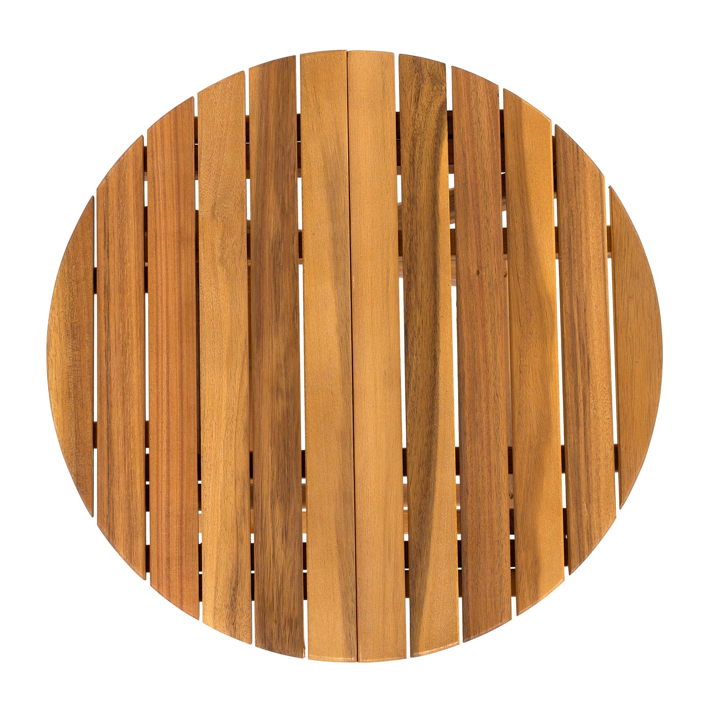 Outdoor Conversation Set Acacia Wood Teak Dark Gray Cushion 3 Piece